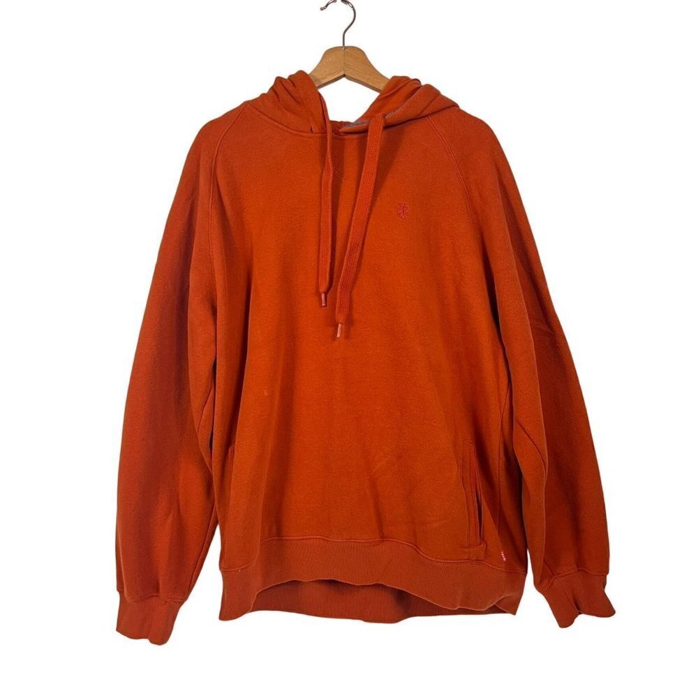 Izod Men's Orange Hoodie Sweatshirt Top Cotton Blend Pullover size XL XLarge